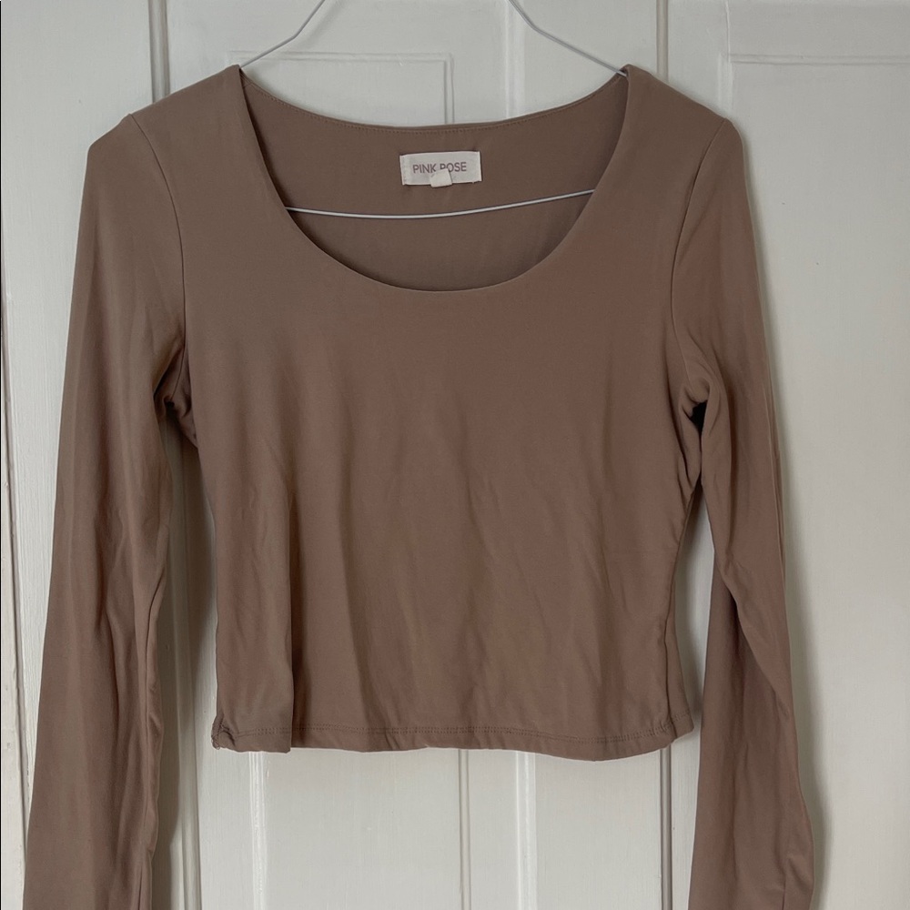 Bundle 3 Listings for $20😀Pink Rose Crop Long Sleeve